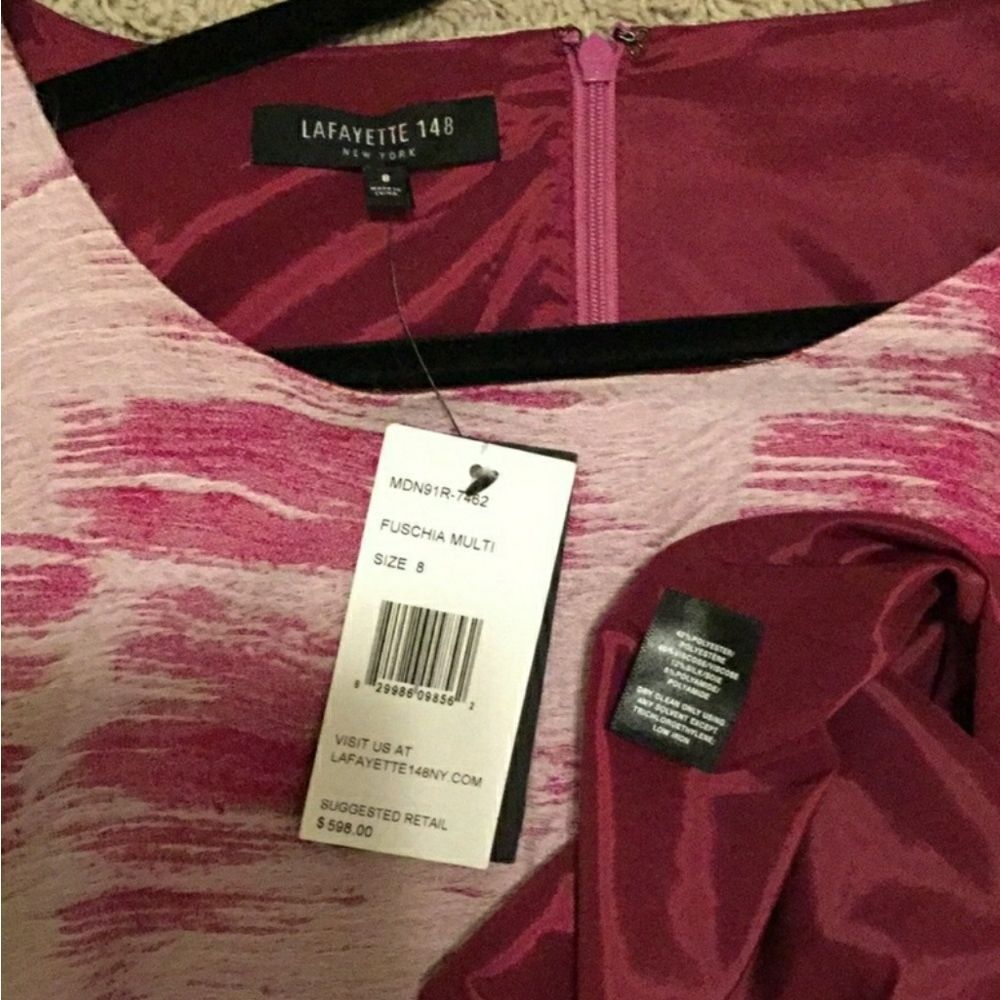 Josette  Cap -Sleeve Sheath Dress, Fuchsia - Picture 5 of 8